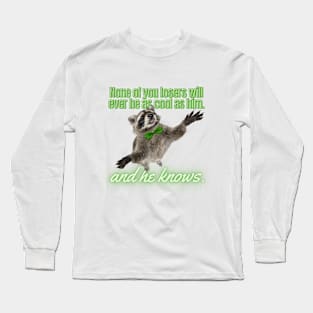 Very Cool Raccoon Funny Silly Goofy Long Sleeve T-Shirt